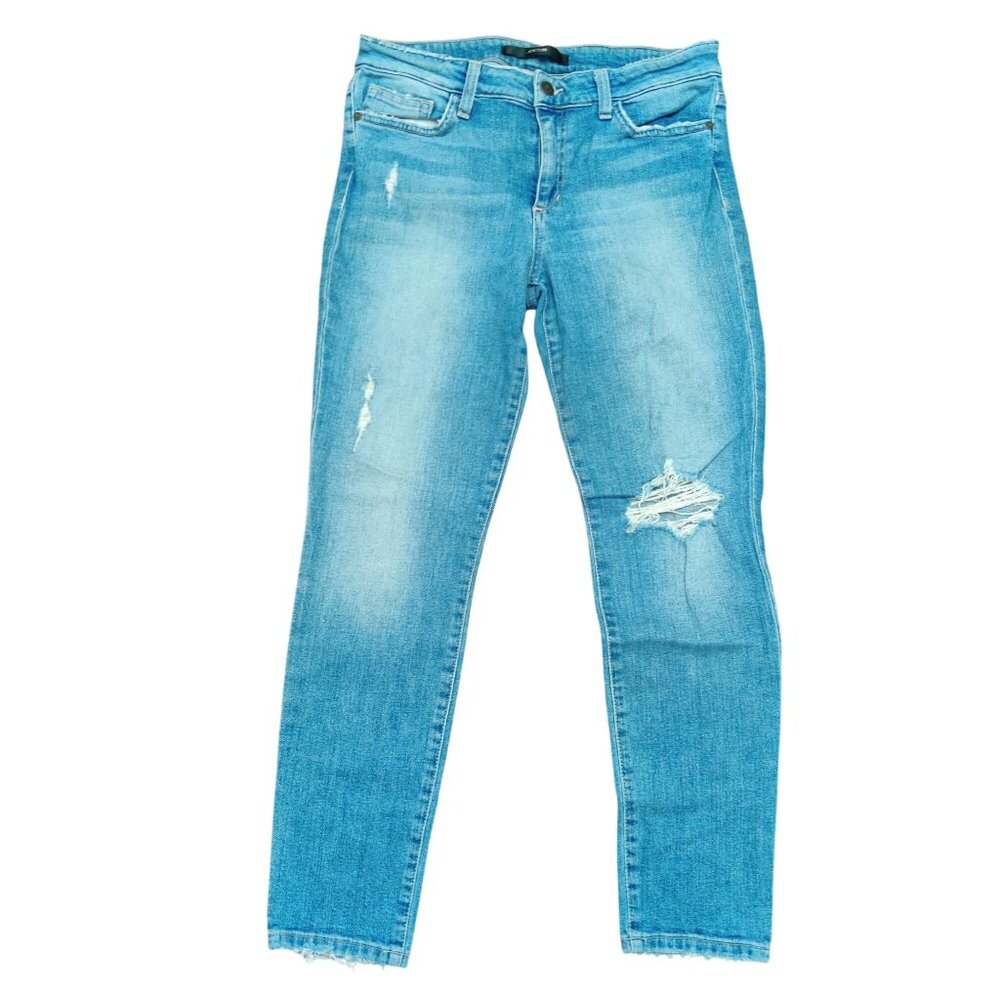 Joes Jeans Womens Skinny Ankle Denim Laken Distressed Medium Wash Blue Sz 31